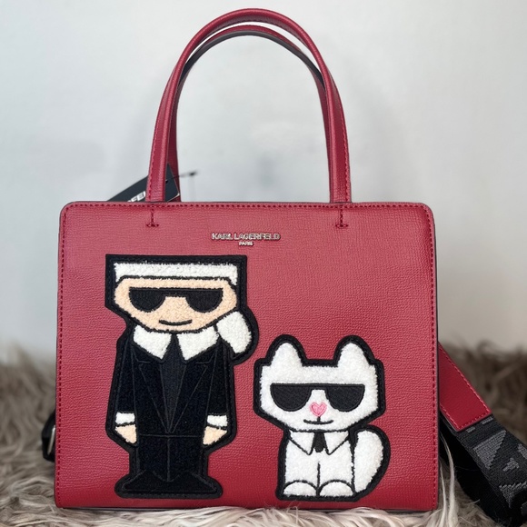 Karl Lagerfeld Handbags - ❌SOLD❌ Karl Lagerfeld Paris Maybelle Red Top Handle Satchel Crossbody Bag NWT